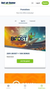 Bonusi in promocije na Bet At Home