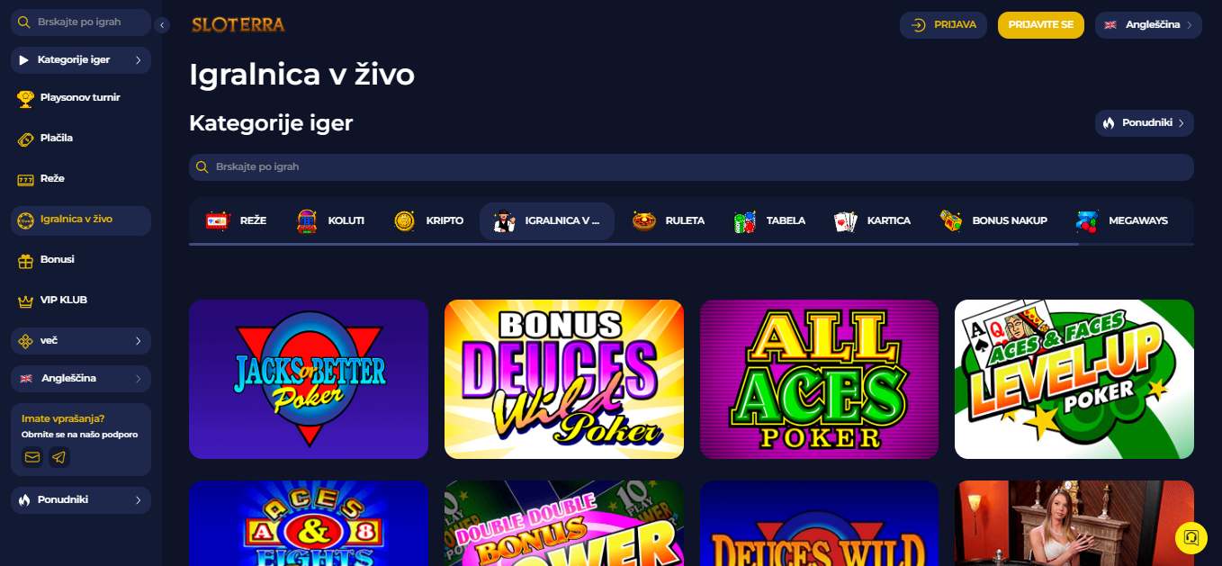 Sloterra Live Casino, stavnice.tv