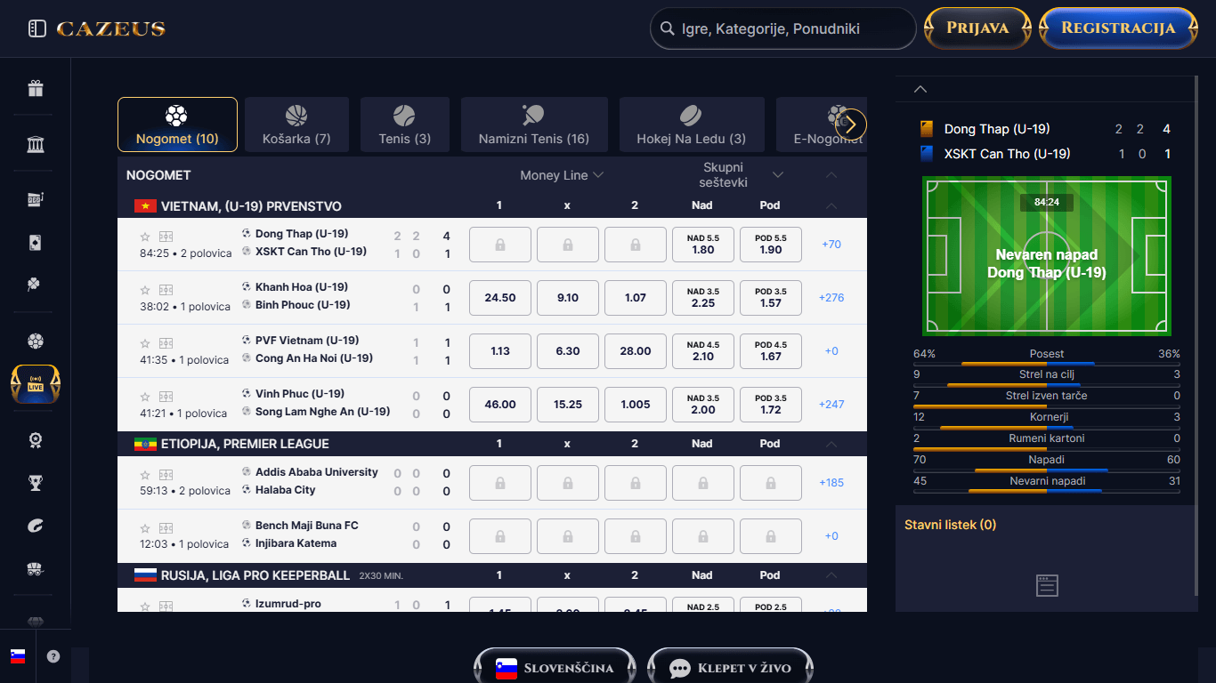 CaZeus Bookmaker Live Sport Betting, stavnice.tv