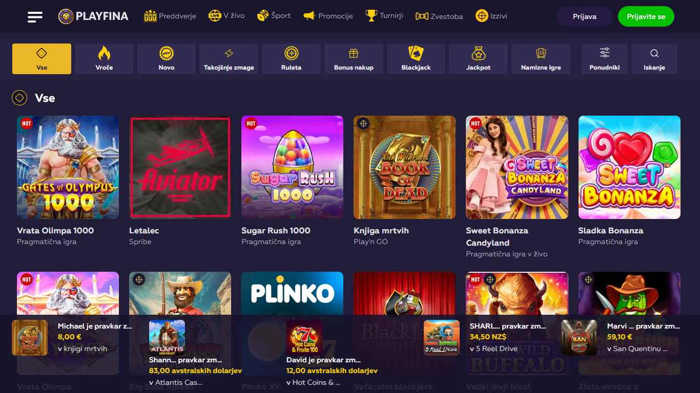 Playfina Casino Games Slovenia, stavnice.tv