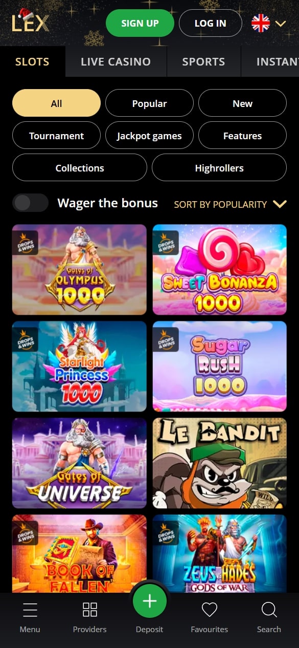 Programska oprema in ponudba iger v Lex Casino