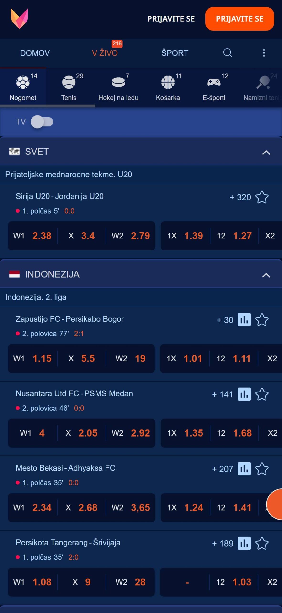 Monro Bookmaker Live Betting Slovenia (mobile), stavnice.tv