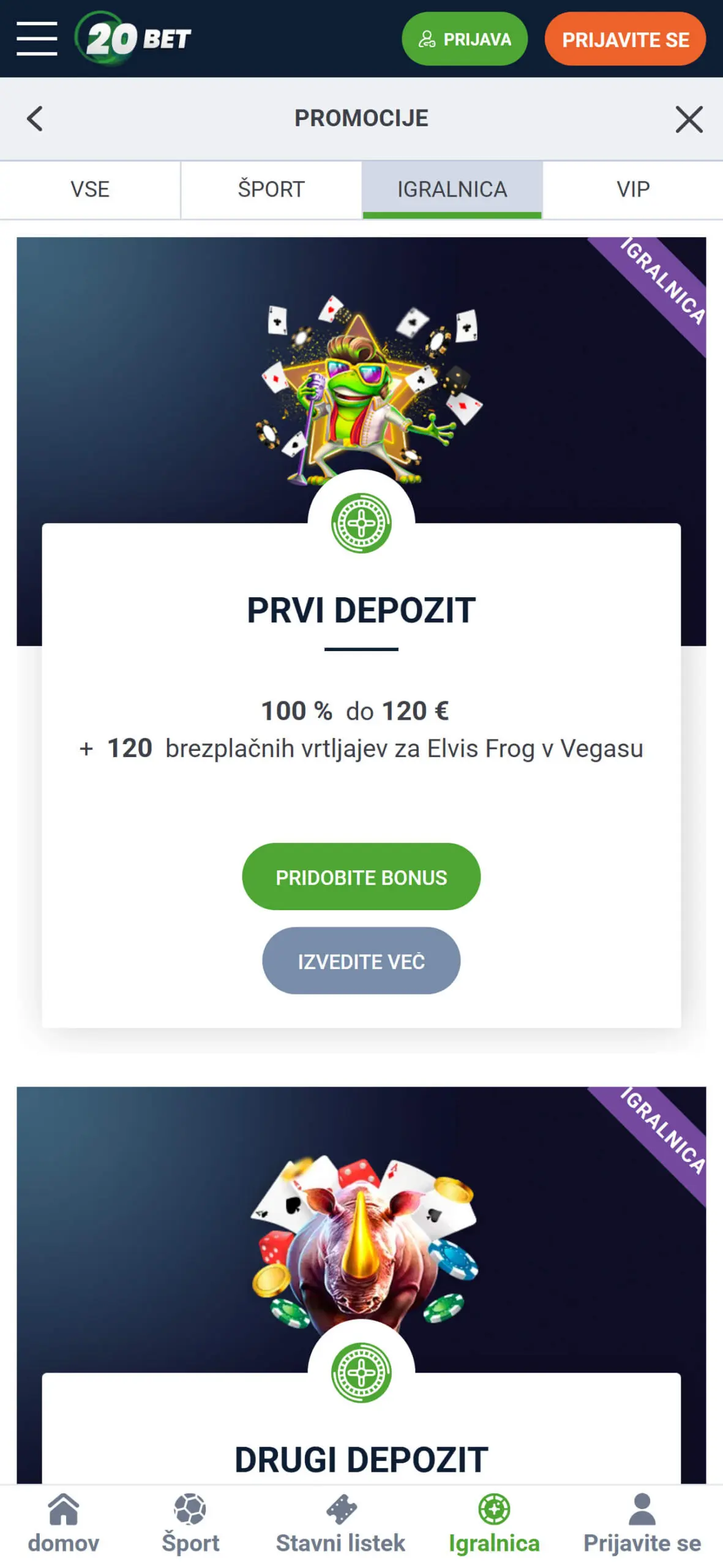 20Bet Casino Slovenija【CELOTNA Ocena & Bonusi 2026】