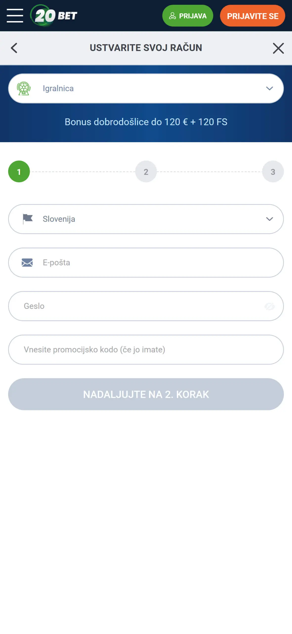 20Bet Casino Slovenija【CELOTNA Ocena & Bonusi 2026】