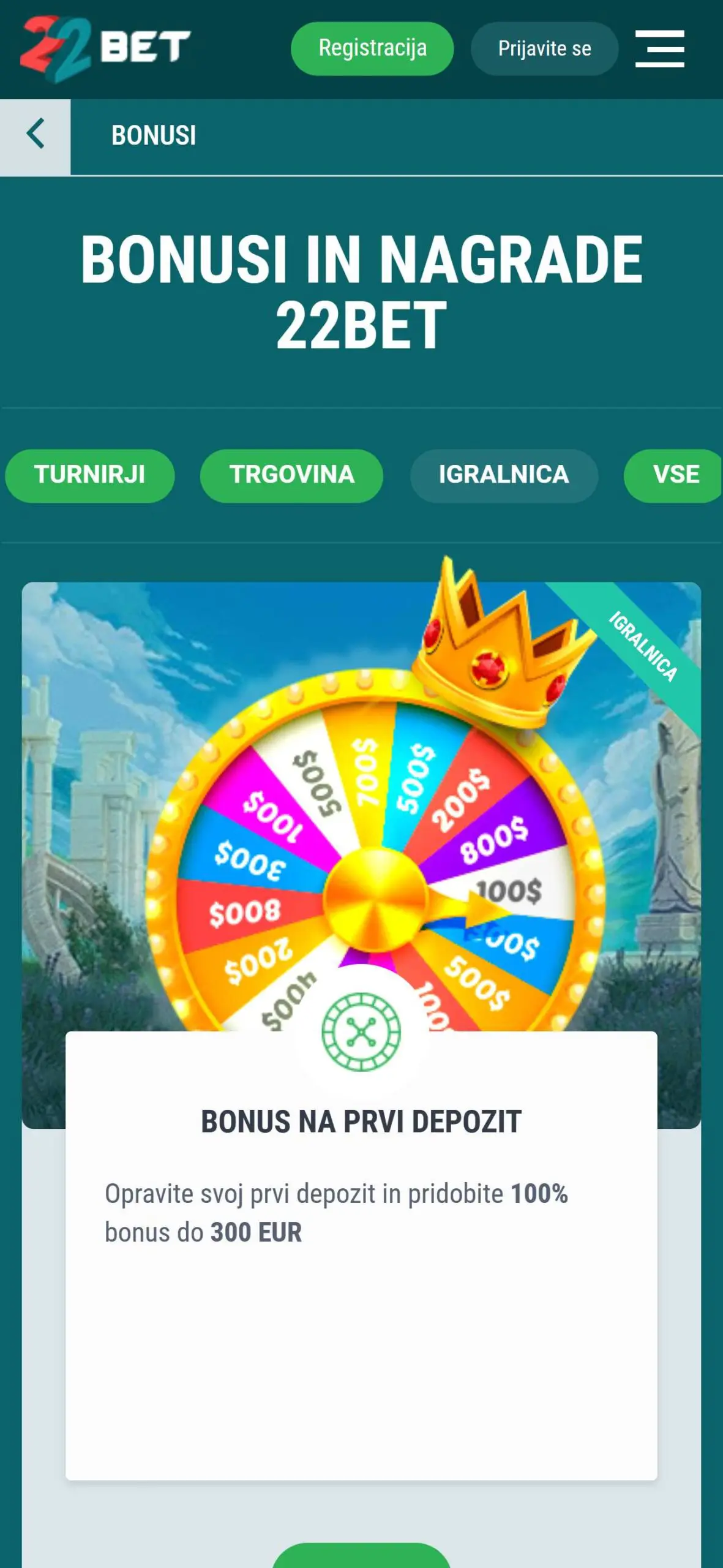 22Bet Casino Bonusi na mobilni napravi v Sloveniji