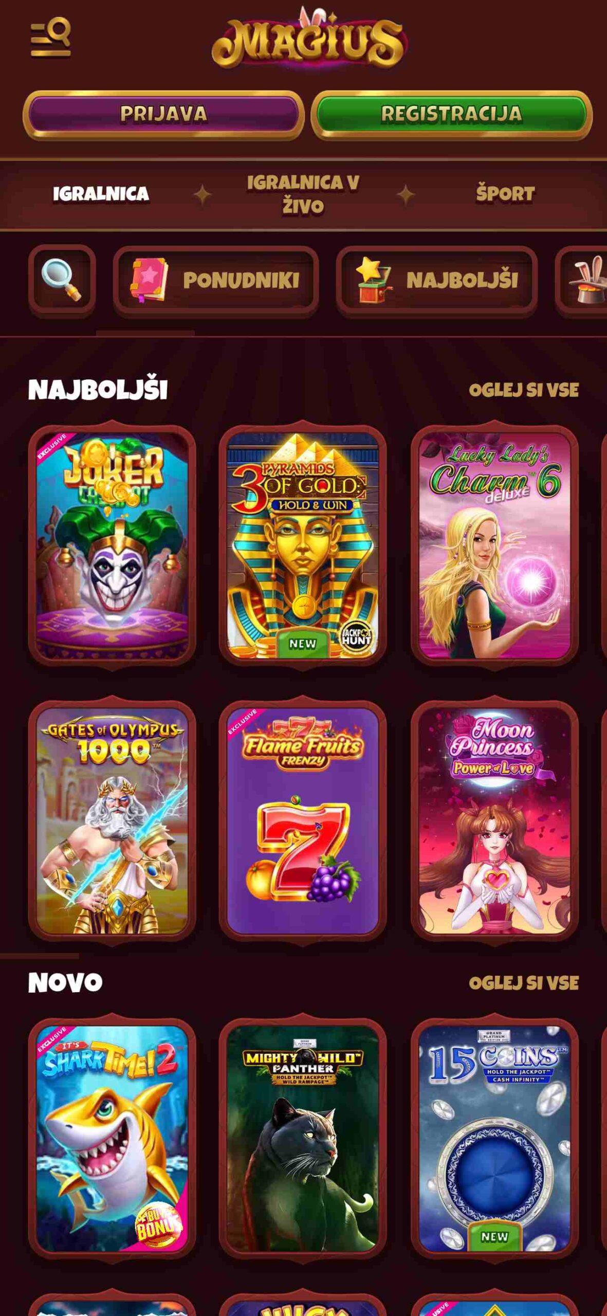 Magius Casino Games Slovenia (mobile), stavnice.tv