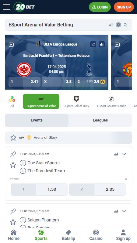 eSports 20bet