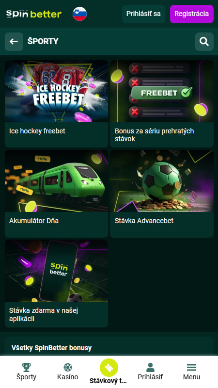SpinBetter stavnica v Sloveniji