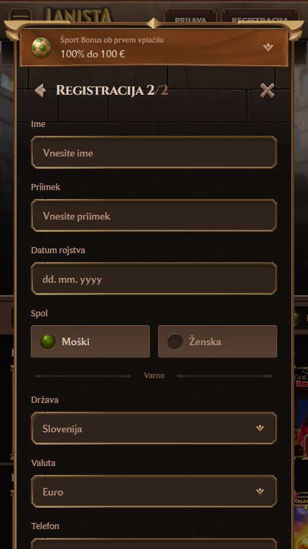 Ustvarjanje računa na Lanista