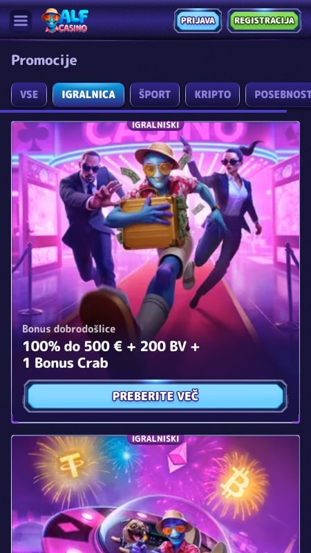 Bonusi in promocije na Alf Casino