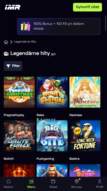 Immerion casino sekcija