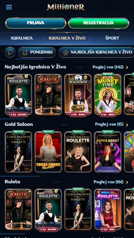 millioner live casino