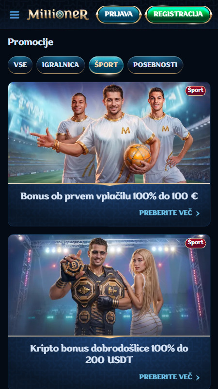 Millioner promotions sport