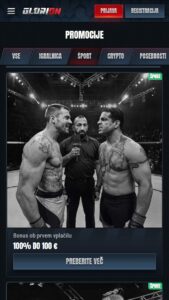 Promocije športnih stav na Glorion Slovenija