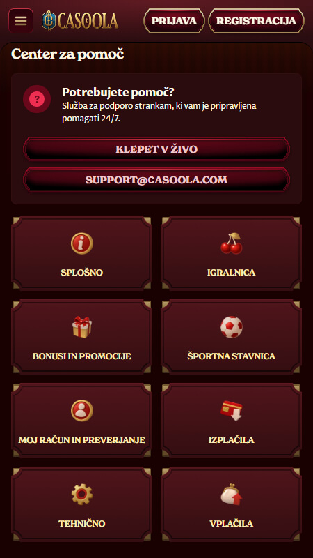 Casoola Podpora strankam