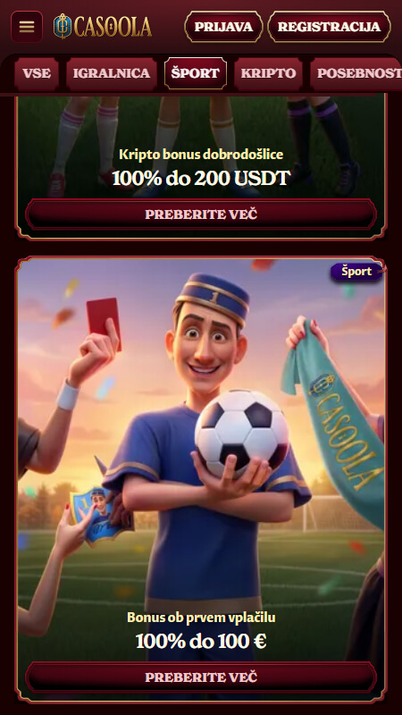 Casoola sport Bonusi in promocije