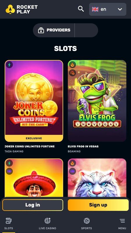 Kazino vmesnik RocketPlay