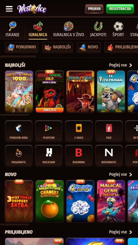 Kazino vmesnik WestAce