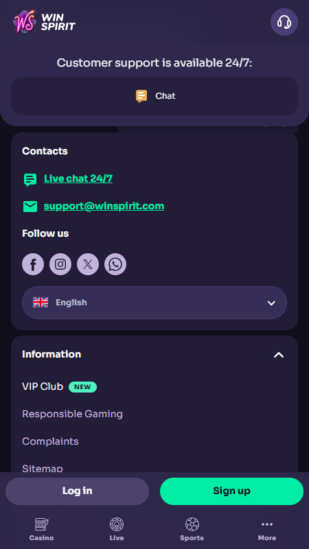WinSpirit technical support