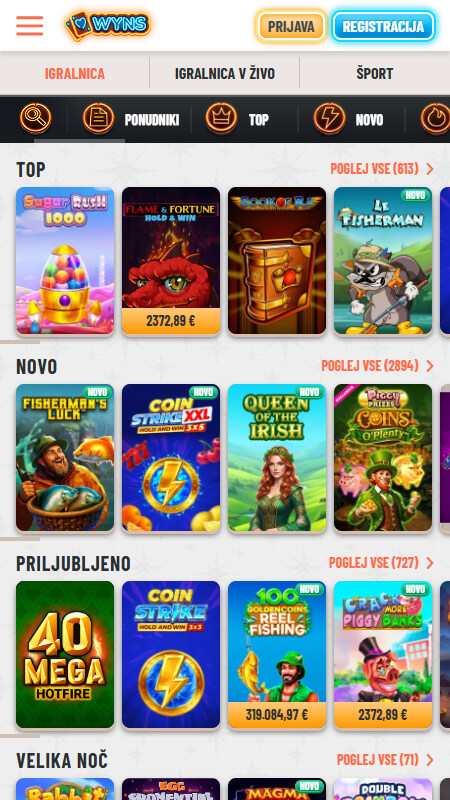 Wyns igralni avtomati