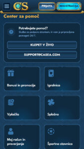 Podpora strankam in jeziki Casea