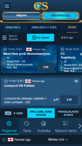 Ponudba športnih stav Casea