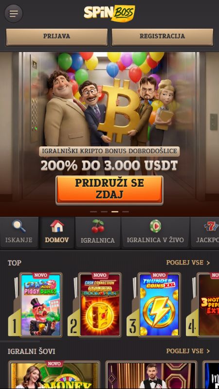 Spletna domača stran SpinBoss