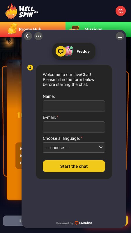 Klepet v živo na HellSpin