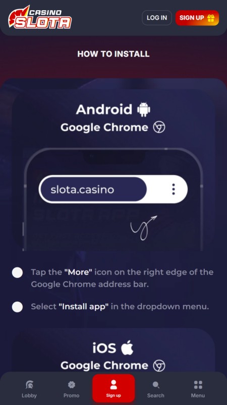 Slota casino mobile app