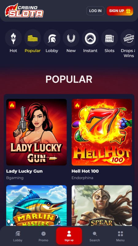 Slota casino popular games