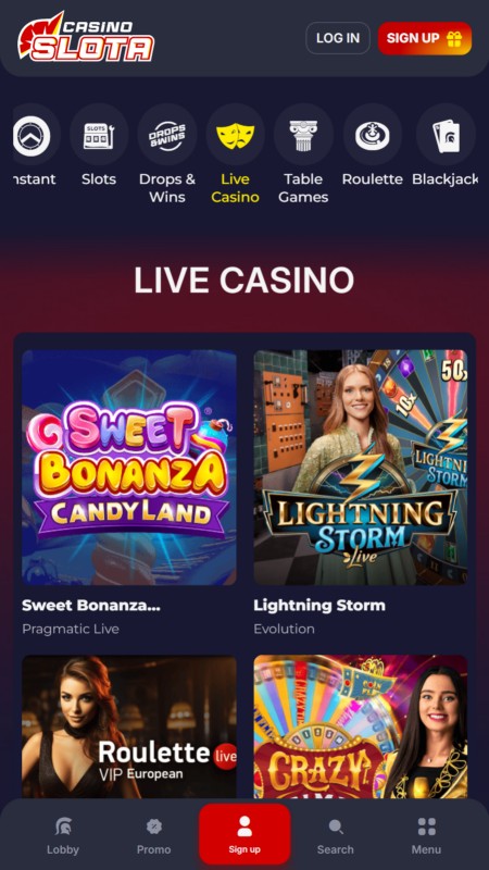 Slota live casino