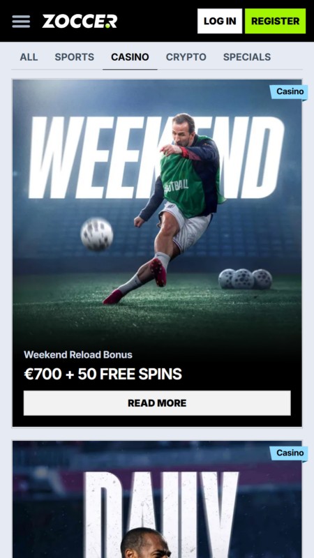 Zoccer Casino bonuses