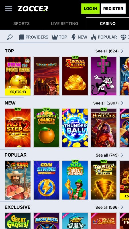 Zoccer casino section