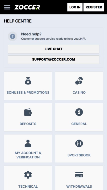 Zoccer customer support