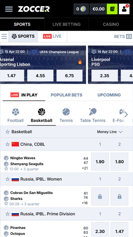 Zoccer live betting