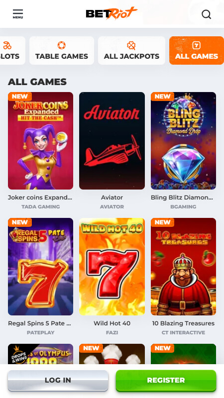 Betriot casino slot games