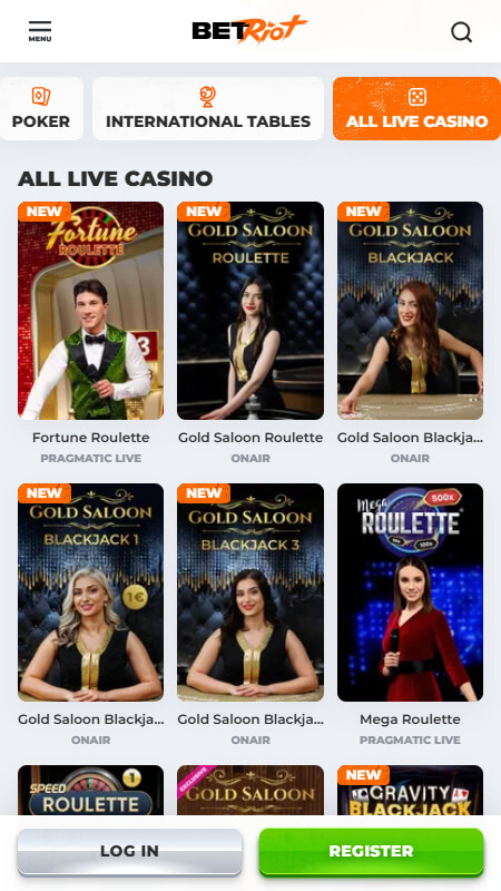 Betriot live casino