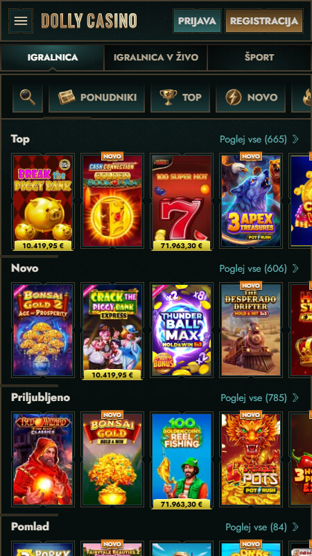 Dolly casino igre Slovenija