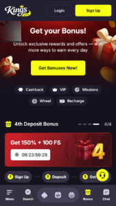Bonusi in promocije pri Kings.Game Casino