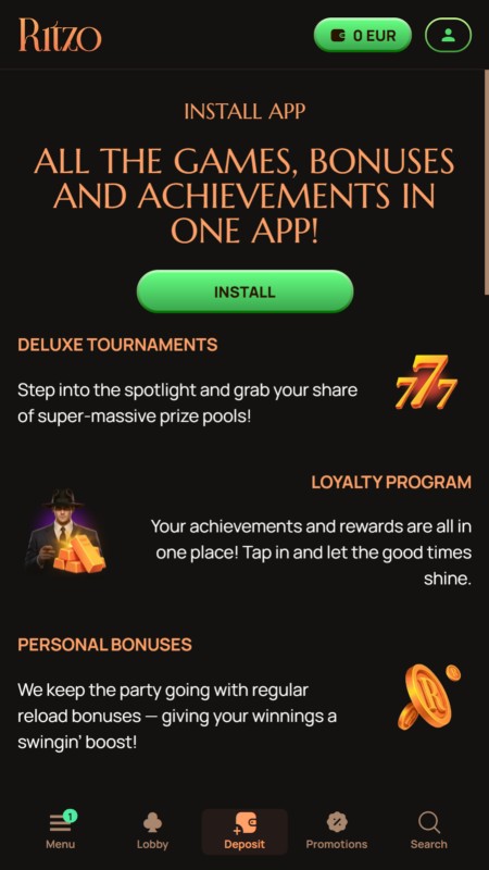Ritzo mobile app