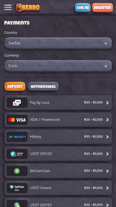 Bearo payments